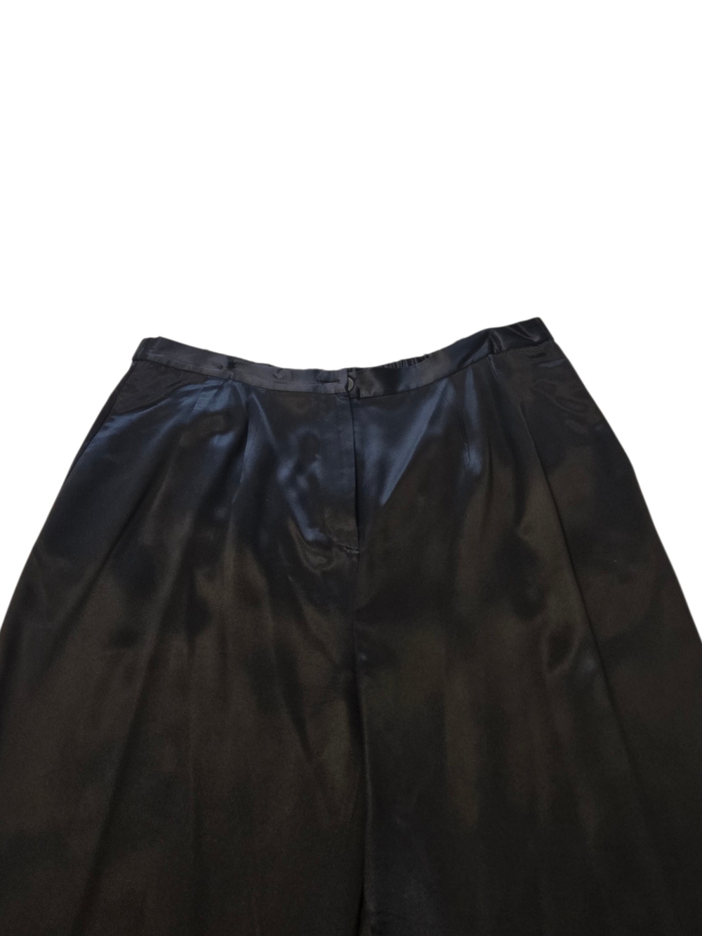 Vintage Silk Straight Wide-Leg Palazzo Pants Y2K Minimalist Old Money Capsule XL - Picture 2 of 6